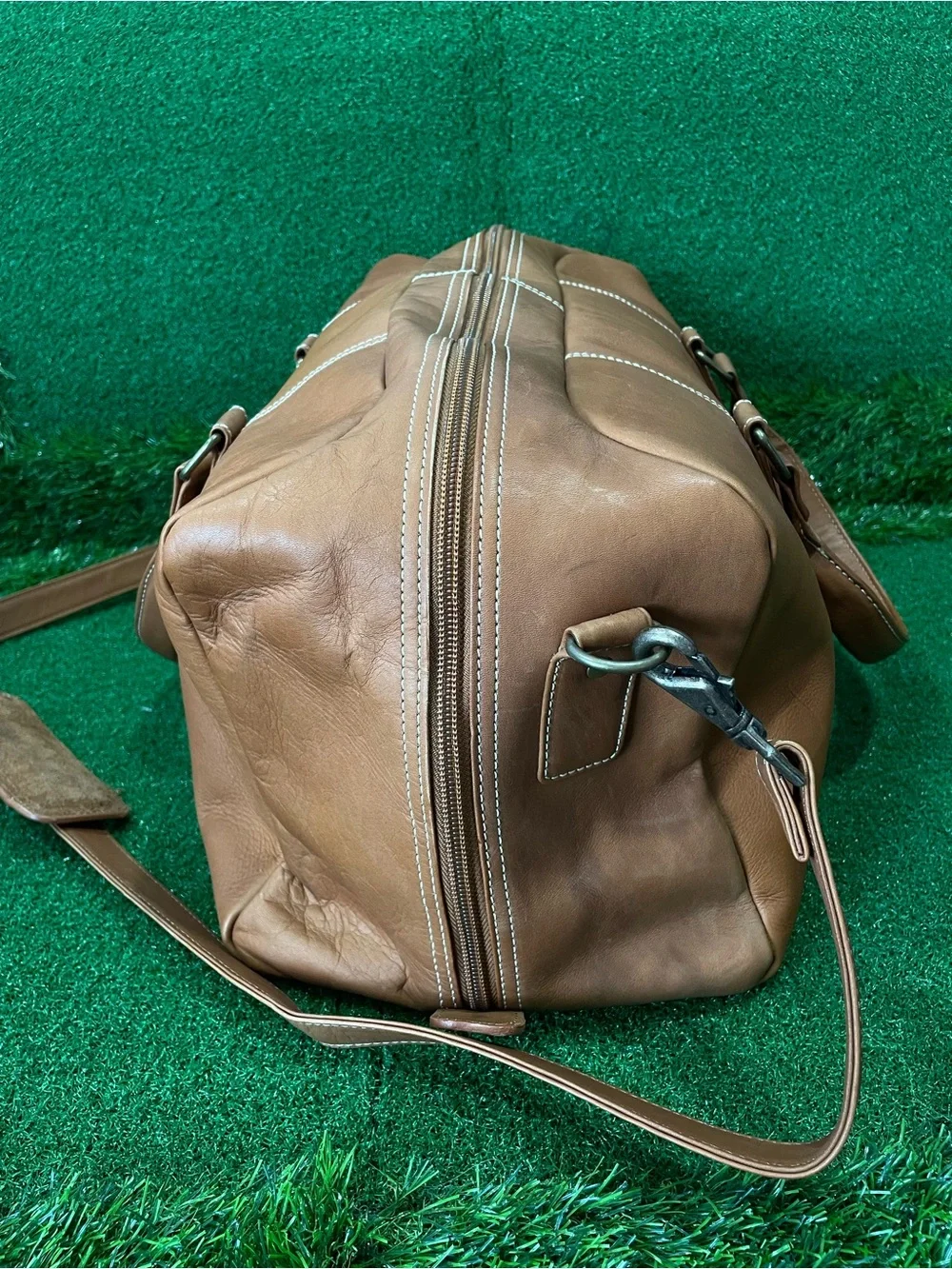 Links Kings 0311 Tan Club Duffel Bag 17”x10”x7” (Jul 026)